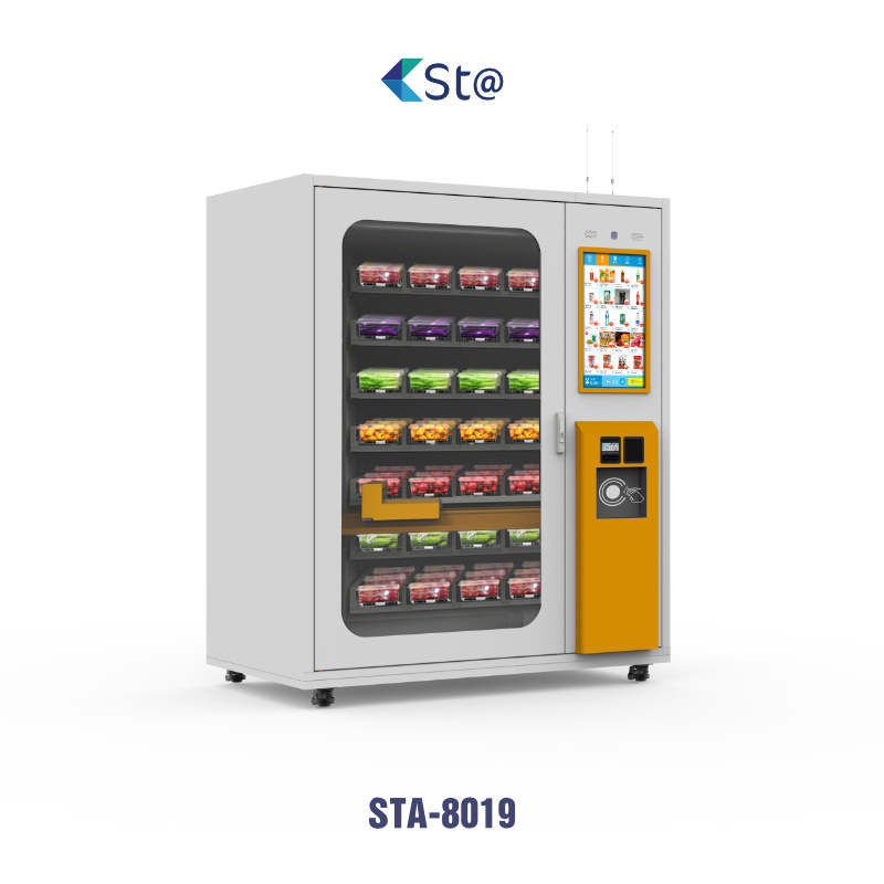 Belt Conveyor Glass Water Healthy Food Fruit Salad Egg Vegetable Combo Elevator Vending Machine