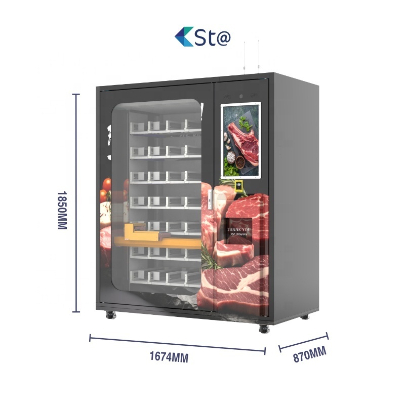 -18 degree Celsius Frozen Food Vending Machine Hot Meals Vending Machine With Microwave Heating Automatic