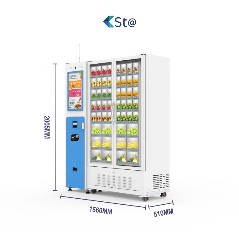 Refrigerated Fruit Vegetable Food Salad Cake fruit Vending Machine Chill Locker Digital Vending Machine Manufacturer