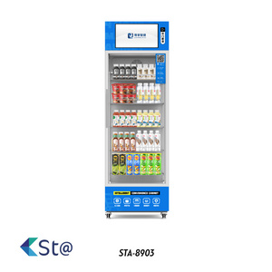 New Cashless AI Intelligent Convenience Cabinet Fresh Fruit Vegetables Salad Smart Fridge Digital Vending Machine