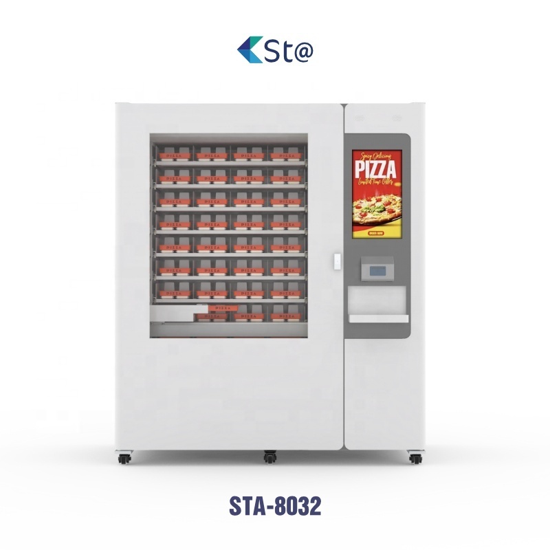 Fully Automatic Pizza Vending Machine Hot Food Vending Machine With Conveyor Belt Microwave Elevator