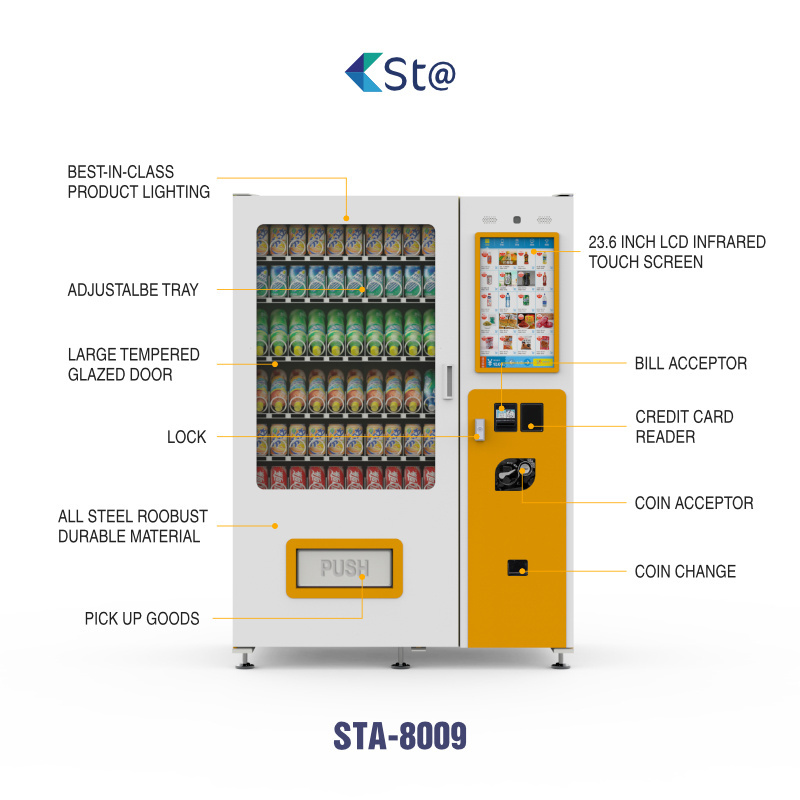 Smart Tea With Card Reader For Sale Touch Screen Boba Supplier Fresh Food Vending Machine