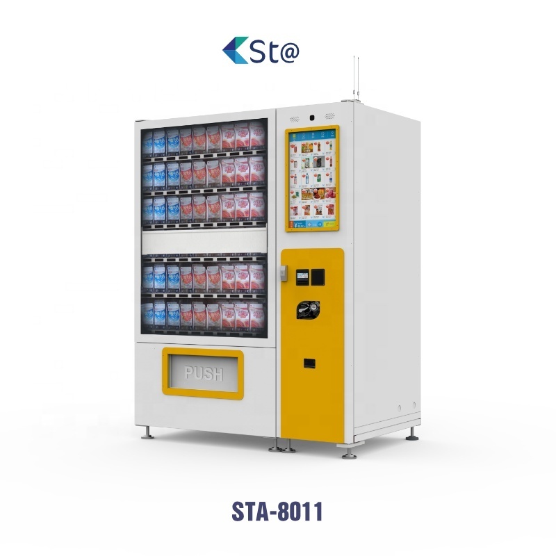 elevator Snack and drink chocolate glass bottle vending machine with 21.5 inch touch screen