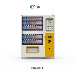 elevator Snack and drink chocolate glass bottle vending machine with 21.5 inch touch screen