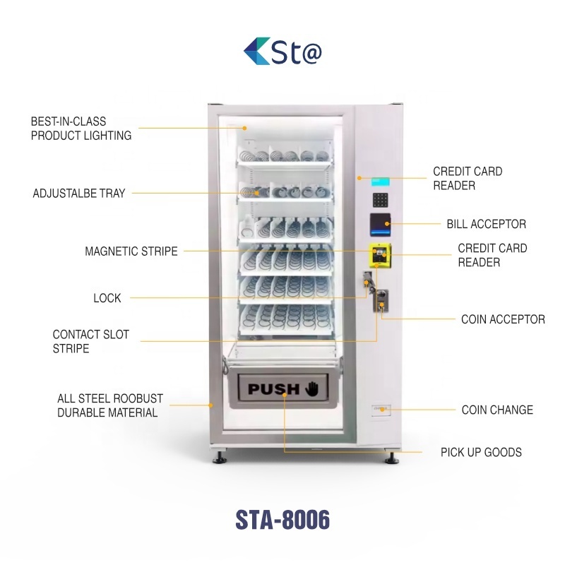 Convenient Store Vending Machines For Food And Drinks Snacks Automatic Drink Vending Machine