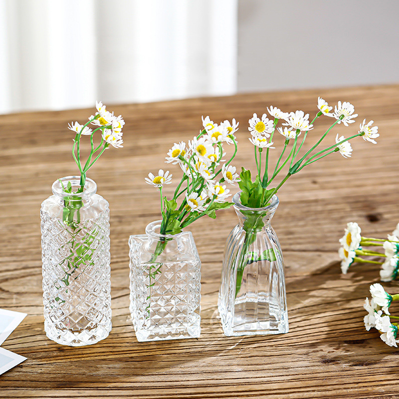 Modern Nordic Glass Vase For Flowers Mini Bud Vases In Bulk Rustic Wedding Decorations