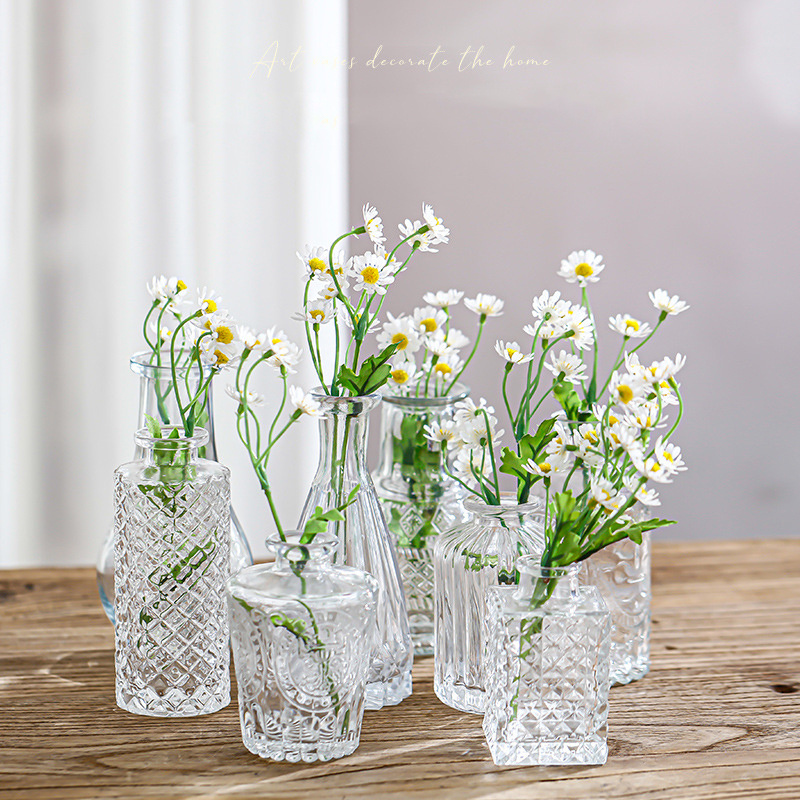 Modern Nordic Glass Vase For Flowers Mini Bud Vases In Bulk Rustic Wedding Decorations