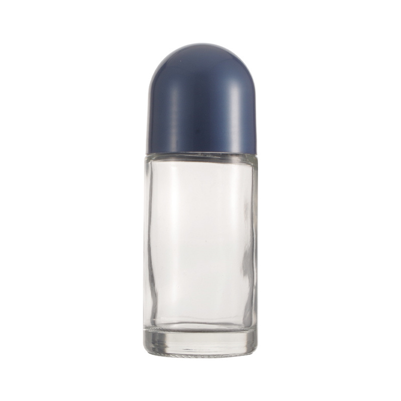 50ml Clear Deodorant Roll On Glass Bottle Essential Oil Perfume Roller Bottle Clear  Glass Roll On Bottle With Cap