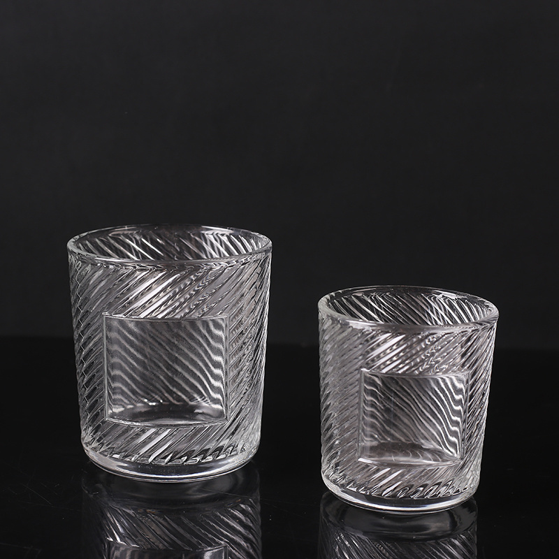 Wholesale Modern Ribbed Pleated Clear Custom Restaurant Wedding Tea Light Votive Small Glass Candle Cup Vessels Jar