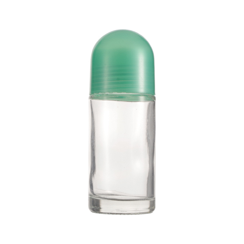 50ml Clear Deodorant Roll On Glass Bottle Essential Oil Perfume Roller Bottle Clear  Glass Roll On Bottle With Cap