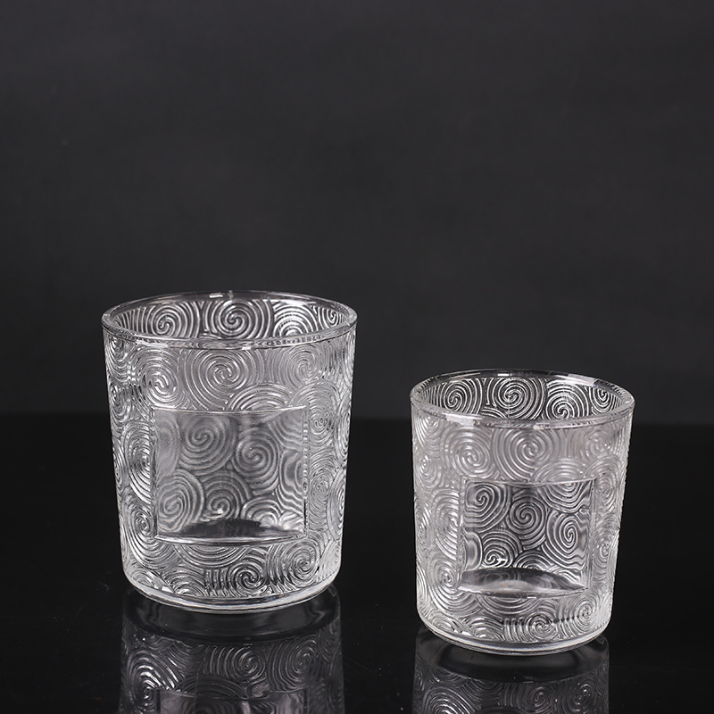 Wholesale Modern Ribbed Pleated Clear Custom Restaurant Wedding Tea Light Votive Small Glass Candle Cup Vessels Jar