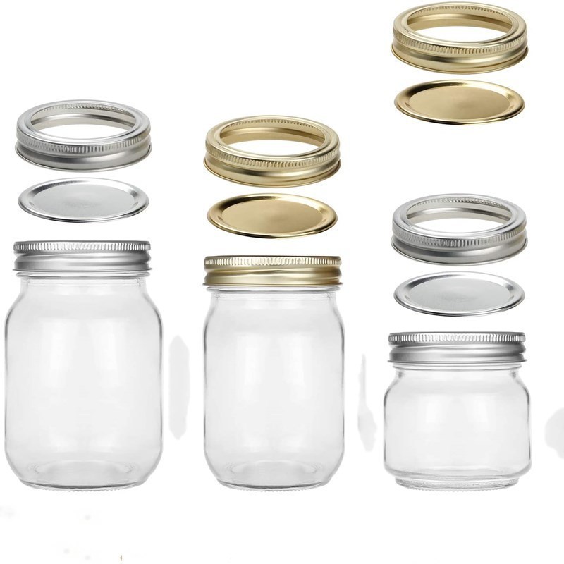 Wide Mouth 150ml 250ml 380ml 500ml 750ml 1000ml Mini Canned Jam Glass Taper Mason Jars 16oz Glass Canning Jars