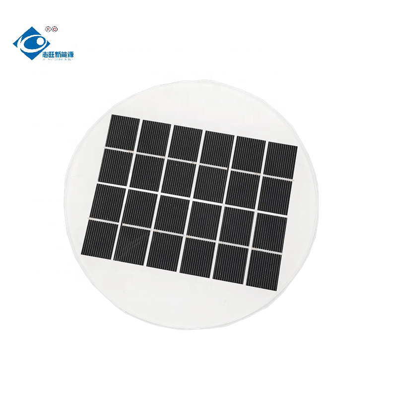 6V Glass Laminated Solar Panel ZW-Dia180-6V Circular Risen Energy Solar Panel 2.6W Lightweight Solar Panels Charger