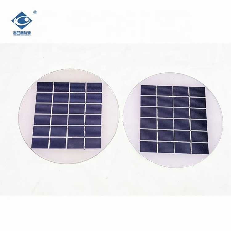 6V Glass Laminated Solar Panel ZW-Dia180-6V Circular Risen Energy Solar Panel 2.6W Lightweight Solar Panels Charger