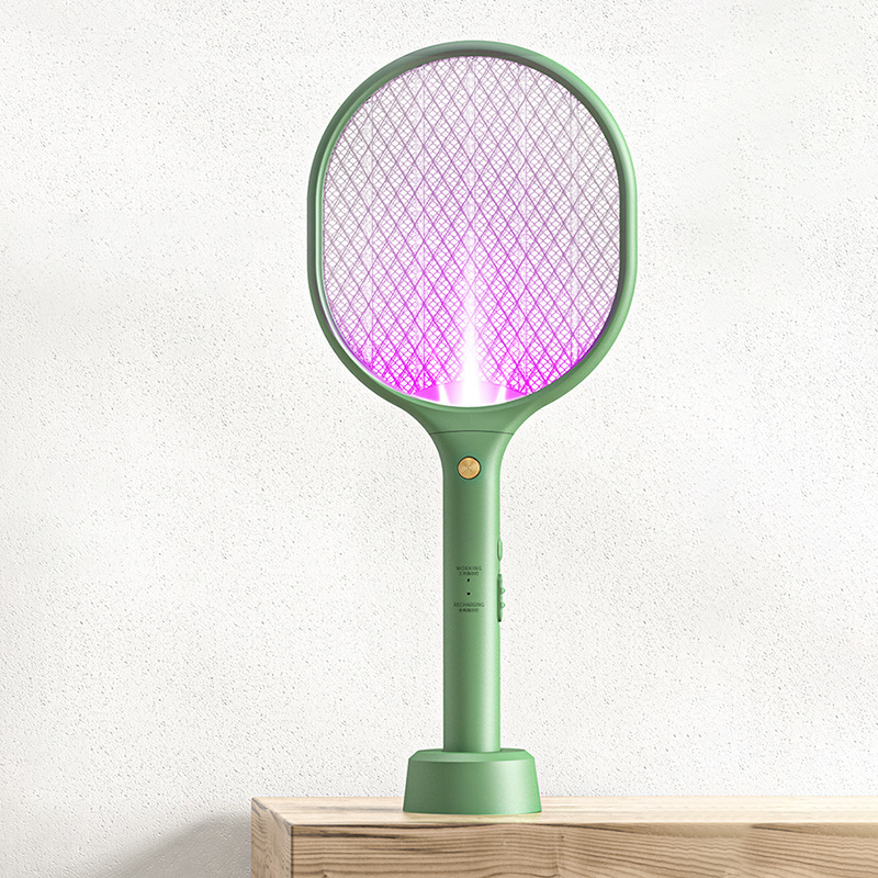 Factory hot sell USB Electric Mosquito Swatter 2 in 1 mosquito lamp killer rechargeable home use fly  racket with uv light