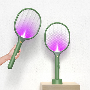 Factory hot sell USB Electric Mosquito Swatter 2 in 1 mosquito lamp killer rechargeable home use fly  racket with uv light