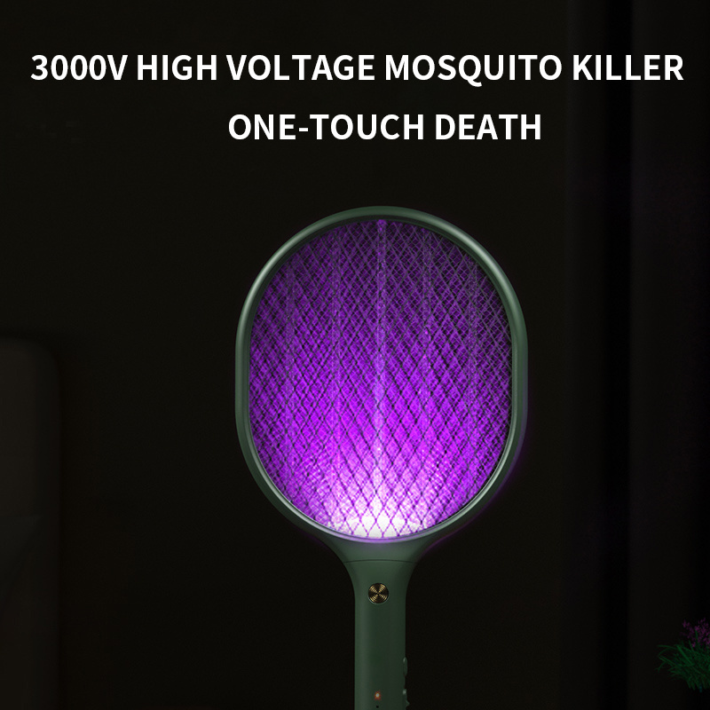 Factory hot sell USB Electric Mosquito Swatter 2 in 1 mosquito lamp killer rechargeable home use fly  racket with uv light