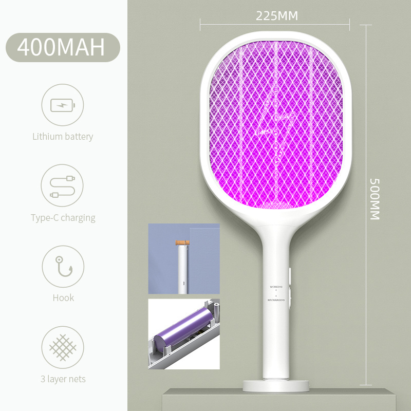 (Factory)customized rechargeable electric fly bug insect mosquito swatter racket killer lamp zappers bat foldable UV light 2in1