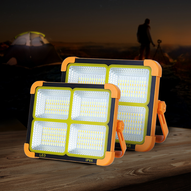 (factory)Solar outdoor floodlight portable and convenient camping emergency warning lighting stall setting USB charging light