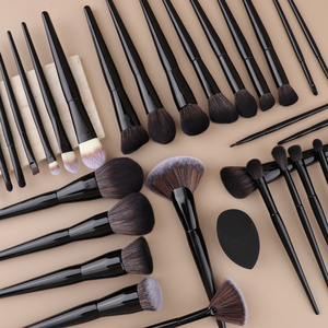 FEIYAN High Quality Luxury Custom Logo Vegan Beauty Tools 40 Pcs Black Makeup Brushes Set