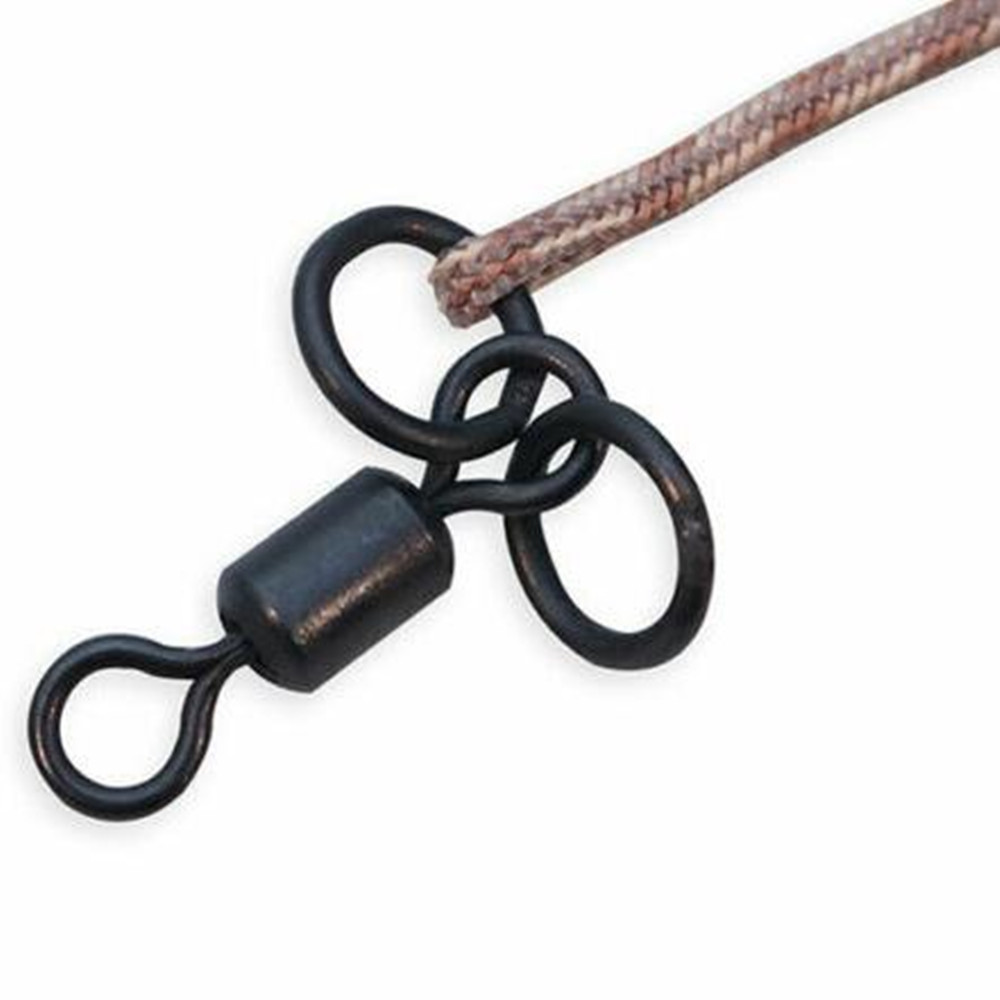 Carp Fishing Chod Swivels Double Ring Size 8 Tackle Hook Links for Rigs matte black accessories