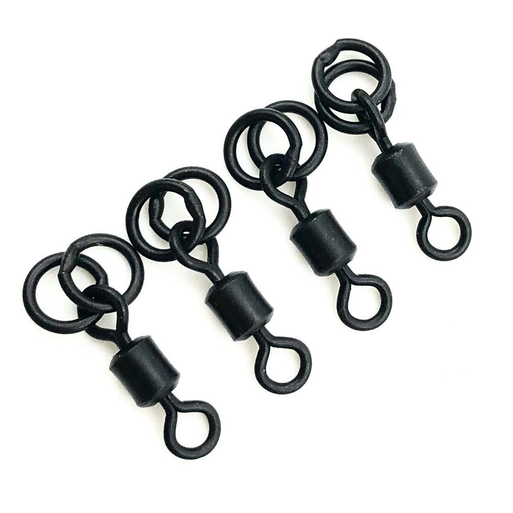 Carp Fishing Chod Swivels Double Ring Size 8 Tackle Hook Links for Rigs matte black accessories