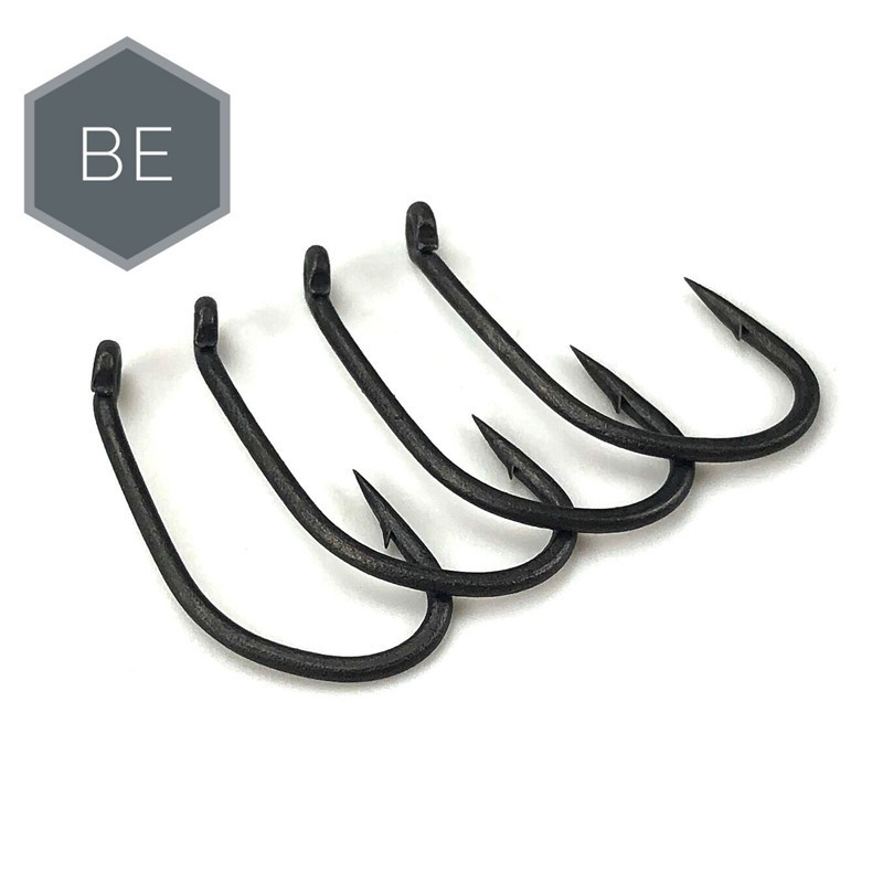 Carp fishing te-flon coating barbed eyed hooks made in japan high carbon steel matte black BE size 6 8