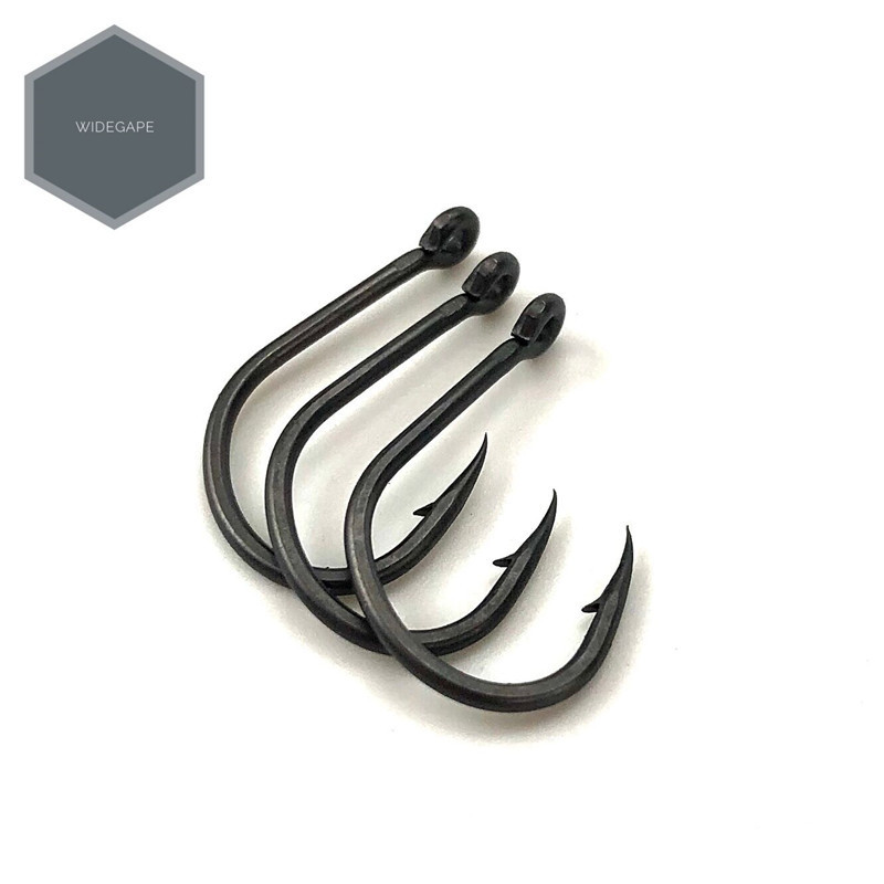 Carp fishing te-flon coating barbed eyed hooks made in japan high carbon steel matte black BE size 6 8