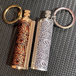 Match Flint Fire Lighter Kerosene Oil Gas Stainless Steel Keychain Camping Tool