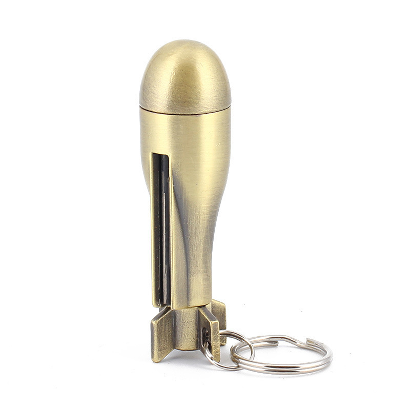 Gasoline Keychain Lighter Bullet Fire Starter Survival Tool Permanent Tourist Waterproof Lighter