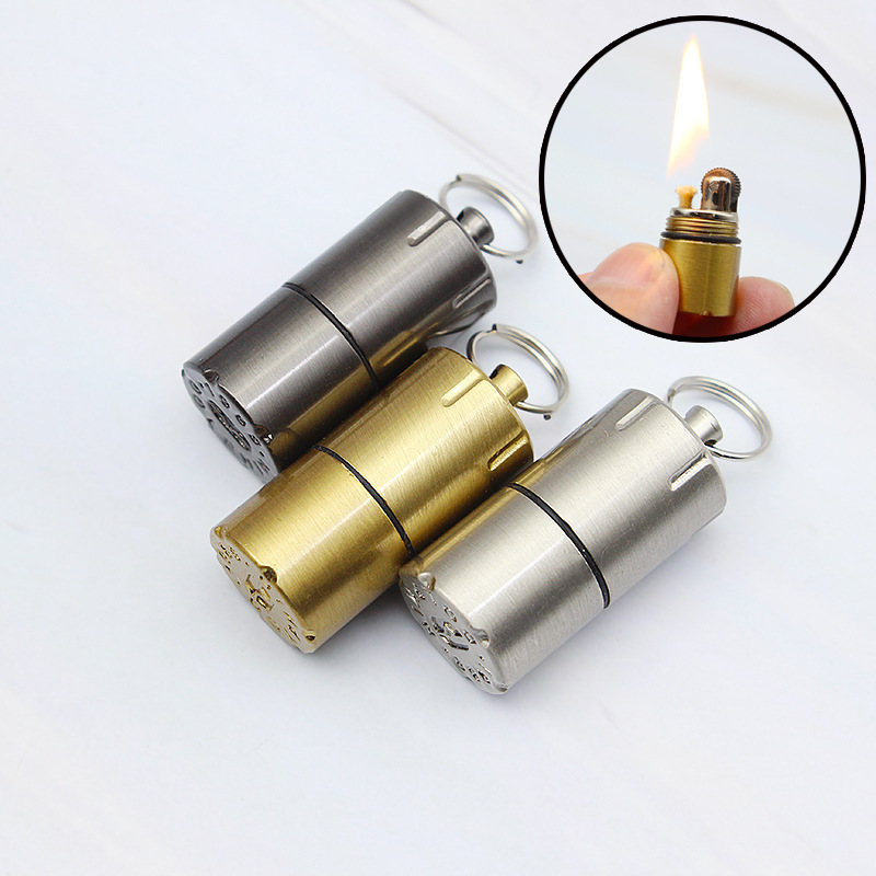 Mini Gas Cigarette Flint Petrol Vintage Gasoline Oil Petrol Refillable Lighter