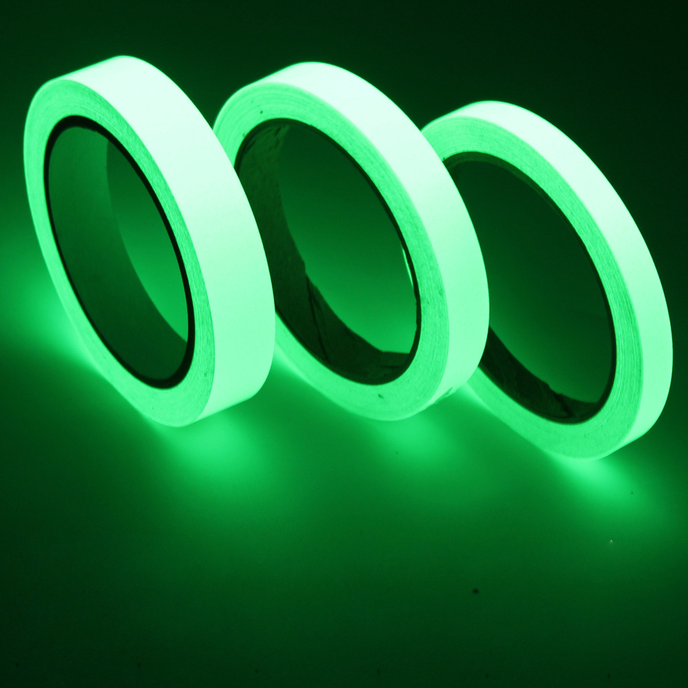 Self-Adhesive Glow in the Dark Warning Luminous Tape Pro Spike Stack Reactive UV Set Cloth Cotton PET Fluorescent Tape