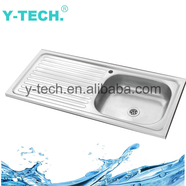 YK-9643A  Industrial Wash Basin Stainless Steel Material Kitchen Sink Single Bowl with Drainboard