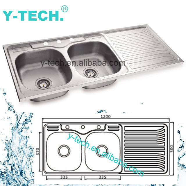 YK-X120L  Kitchen Sink Stainless Farmhouse Sink Double Bowl Stainless Steel Kitchen Sink