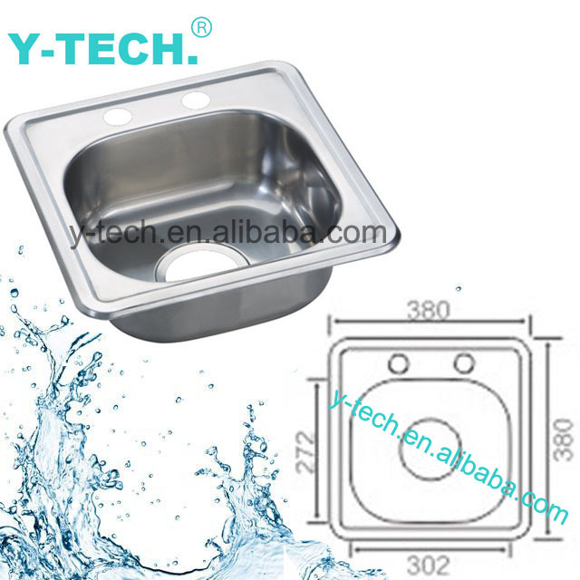 YK-3838 Small Size Washing Basin Kitchen Accessories Commercial Square Stainless Steel Sink