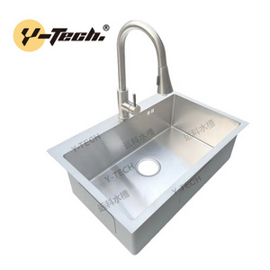 YK-6845 Commercial Handmade Sink Stainless Steel 304 201 Single Bowl with Strainer Luxury Kitchen Sink