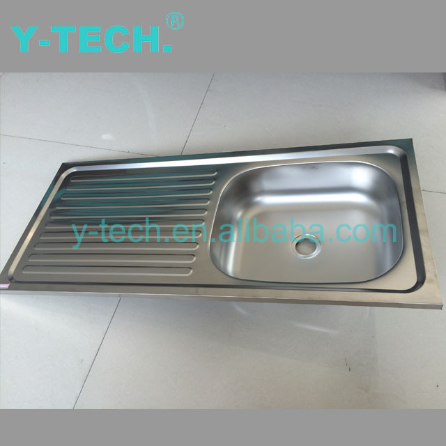 YK-9643A  Industrial Wash Basin Stainless Steel Material Kitchen Sink Single Bowl with Drainboard