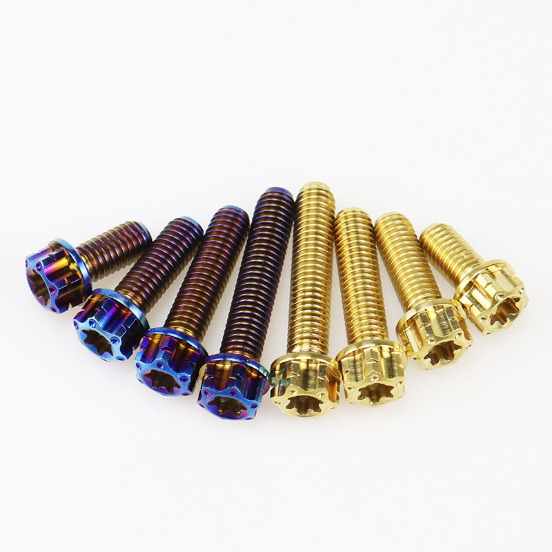 Umbrella Hex Torx Hex Countersunk Head Anodized Flange Brake Bolt Titanium Screw For Bicycle Motorcycle Titanium Screw