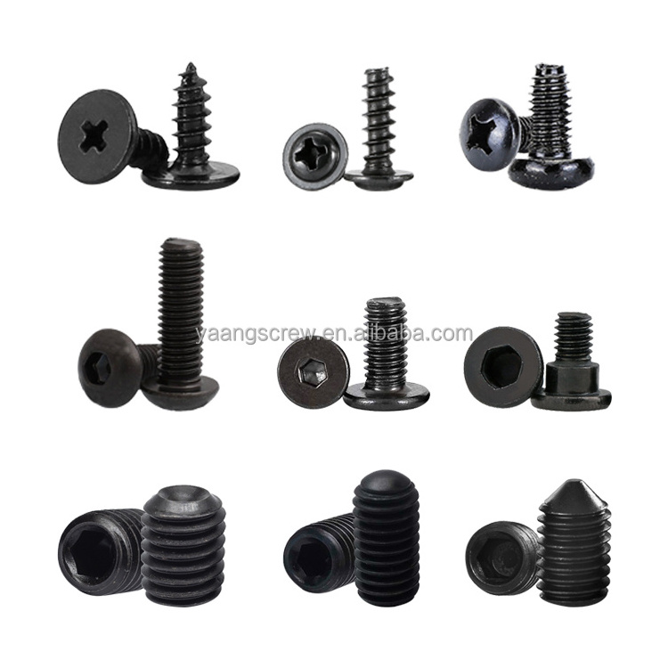 M3 small screw hidden camera steel zinc plated black socket head screw flat hexagon machine screws