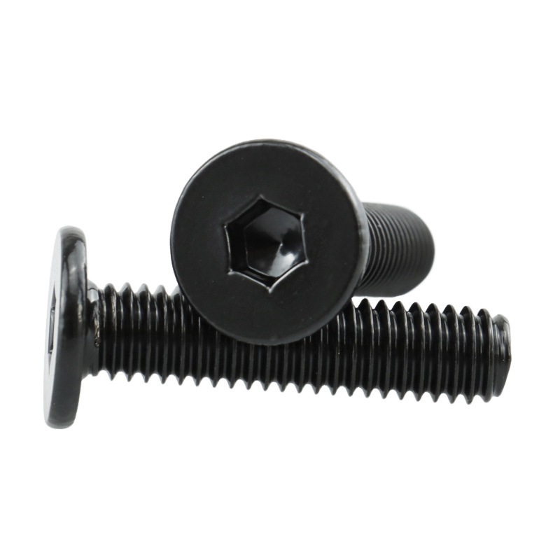 Hexagon Flat Head Grade 12.9 Black Stainless Steel Machine Screw M4 M5 M6 M8 M10