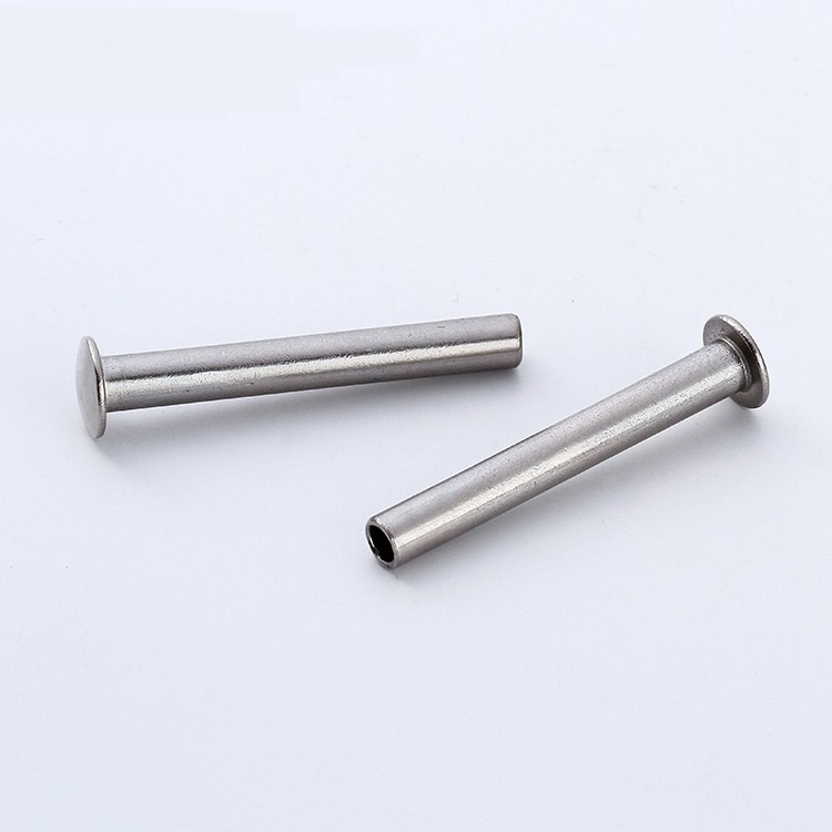 New Designed Factory Direct Sale High Density Furniture Rivets Custom Iron Nickel Plated Flat Head Semi Tubular Rivets