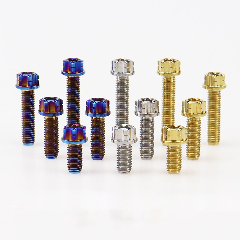 Umbrella Hex Torx Hex Countersunk Head Anodized Flange Brake Bolt Titanium Screw For Bicycle Motorcycle Titanium Screw