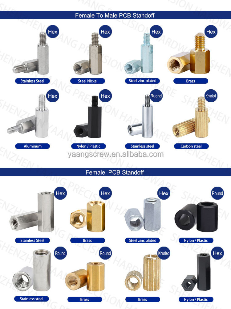 m1.5 m2 m2.5 m3 m4 m5 m6 m7 m8 standoff screws brass stainless steel standoffs hex aluminum standoff spacer