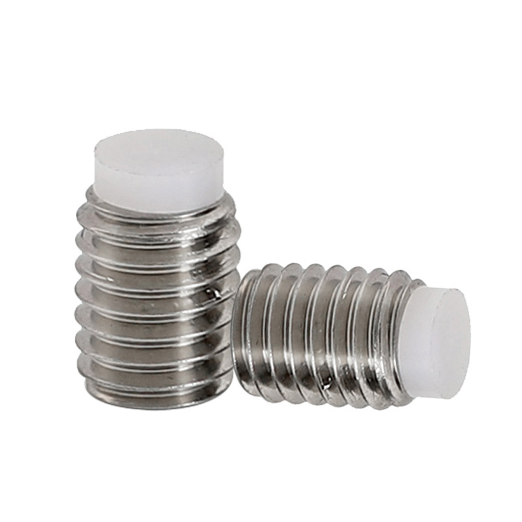 M2M3M4M5 Stainless Steel Allen Nylon Tip Grub Screw Hex Socket Rubber Tipped Set Screws With Plastic Tip