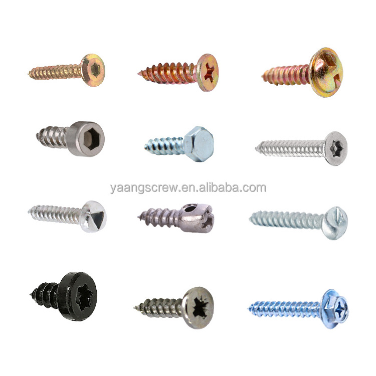 Wholesales pan/flat/cup/button head self taping screw galvanize wood slotted drive hex wood screw #8 1/2 self-tapping screws