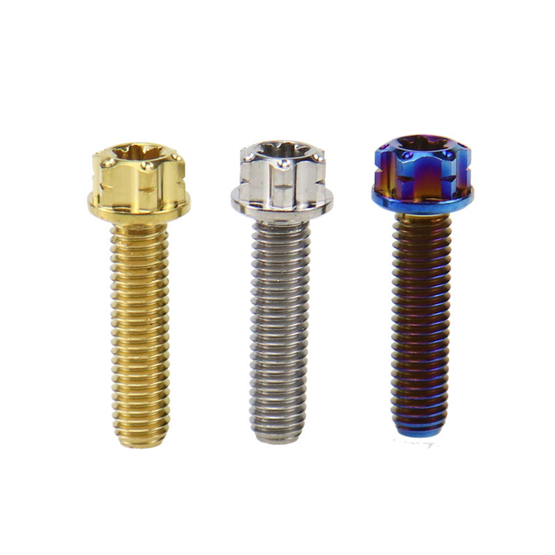 Umbrella Hex Torx Hex Countersunk Head Anodized Flange Brake Bolt Titanium Screw For Bicycle Motorcycle Titanium Screw