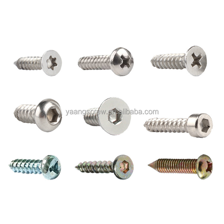 Wholesales pan/flat/cup/button head self taping screw galvanize wood slotted drive hex wood screw #8 1/2 self-tapping screws