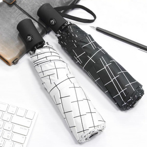 New fully automatic umbrella LED flashlight black glue sun umbrella