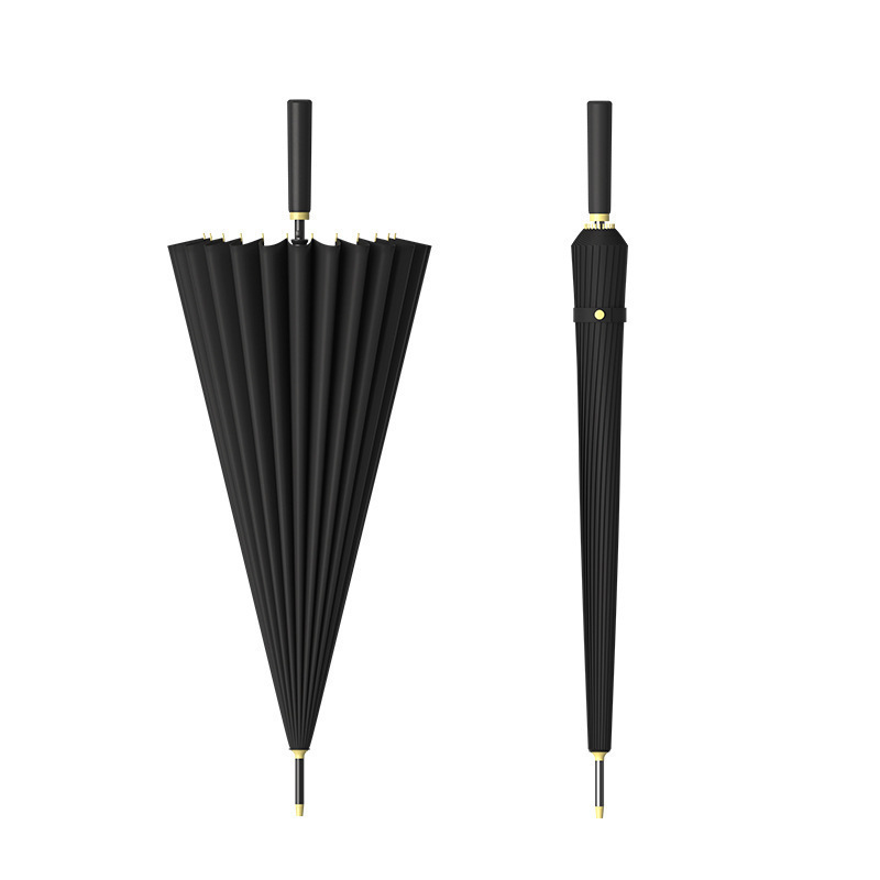 Umbrella Factory Wholesale J Wooden Handle Straight Sticks Wood Umbrella Custom Automatic Umbrella