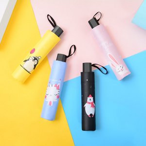 Wholesale Oem Odm Mini Penguin Rabbit Cat Cute Student Umbrella Anti-uv Bear Kids Folded Umbrella